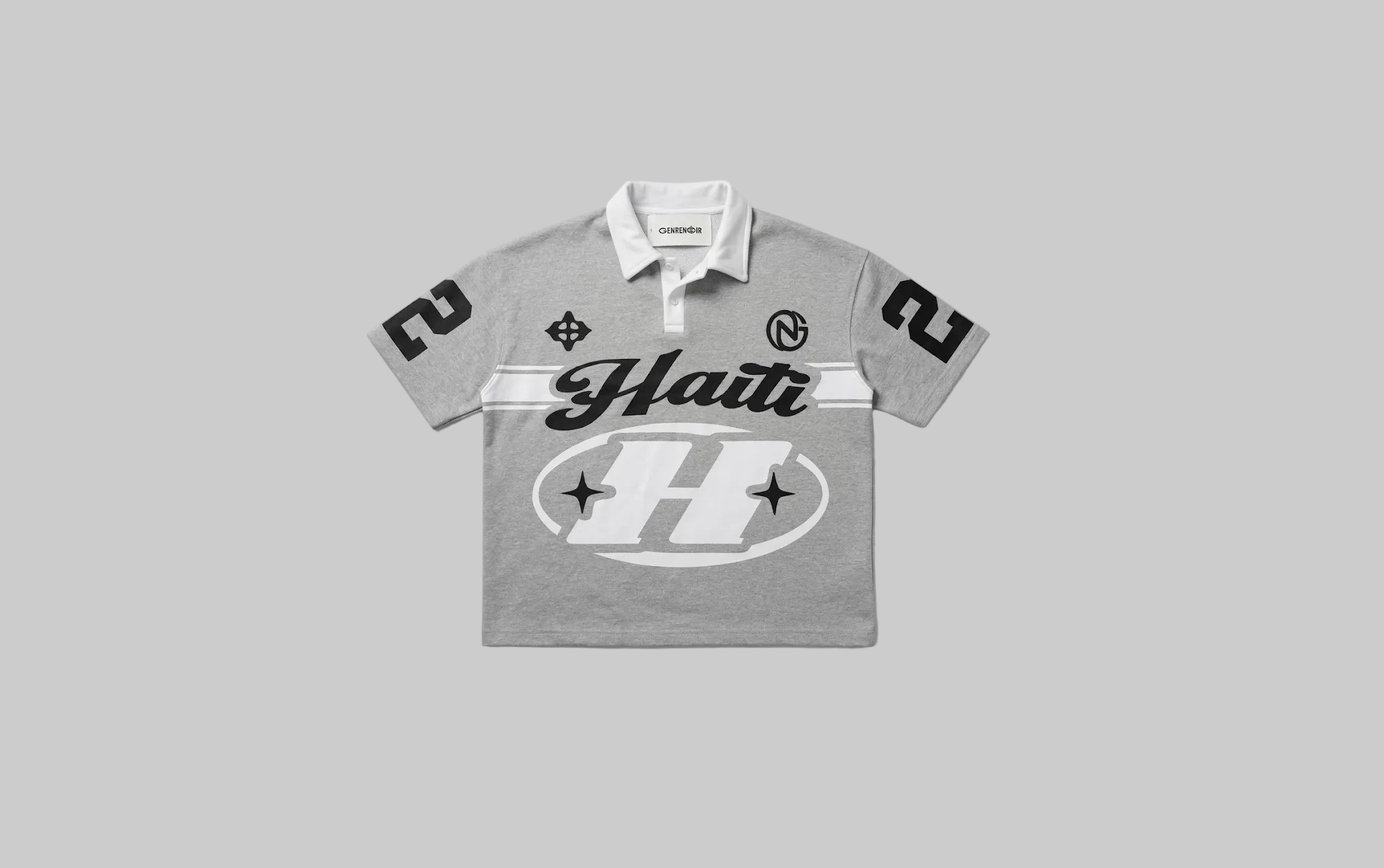 Gray Jersey Polo Shirt